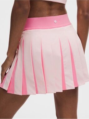 Lululemon Peek-A-Boo Pleat Mid-Rise Tennis Skirt Pink Pearl/Candy Cloud XXS NWT
